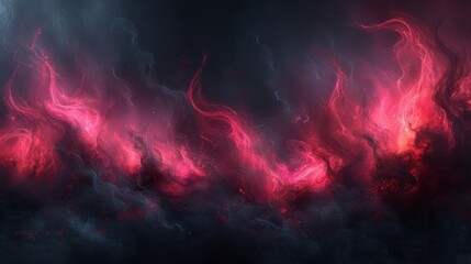 a red and black background with a lot of smoke coming out of the top of the bottom of the image.
