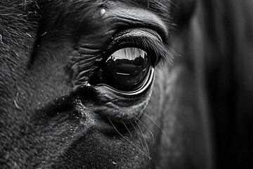 horse eye closeup - obrazy, fototapety, plakaty