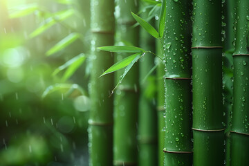 Bamboo stems and leaves as a whole