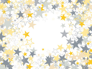 Object fountain organized from random sparcle star pictographs as fireworks.