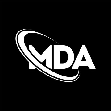 MDA logo. MDA letter. MDA letter logo design. Initials MDA logo linked with circle and uppercase monogram logo. MDA typography for technology, business and real estate brand.