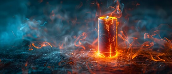 Dancing Electrons: The Energetic Waltz of a Lithium-ion Battery. Concept Energy Storage, Chemical Reactions, Electron Movement, Lithium-ion Batteries, Science Illustrations - obrazy, fototapety, plakaty