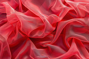 A detailed illustration of a red mesh fabric texture, capturing the open. 32k, full ultra HD, high resolution