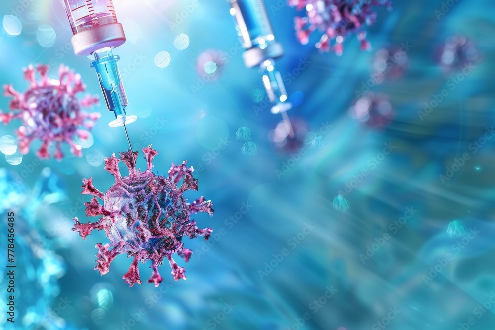 Poster revolutionizing healthcare with advanced tools: the use of sterile needles and efficient vaccination