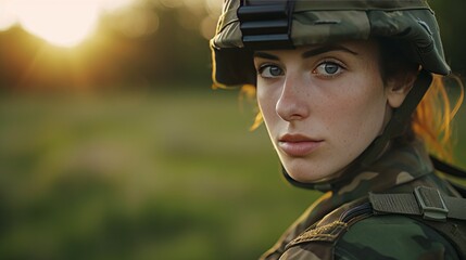 Military Woman in Uniform