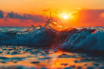 Selbstklebende Fototapeten sunset over the sea © Asaad