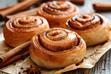 Freshly Baked Homemade Cinnamon Buns - Delicious Cinnamon Rolls for Breakfast or Dessert