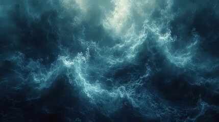 a large body of water with a lot of waves coming up from the bottom of the water and the bottom of the water is very dark blue.