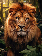 portrait of a lion face