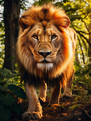 Fototapeta premium portrait of a lion face