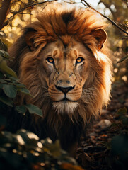 portrait of a lion face