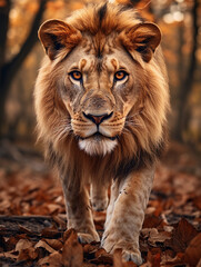 Fototapeta premium portrait of a lion face
