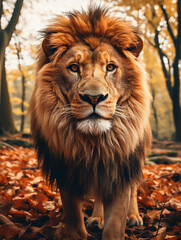 Fototapeta premium portrait of a lion face