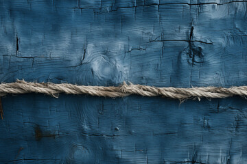 A blue wooden surface with a rope tied to it - Powered by Adobe