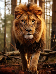 Naklejka premium Lion face