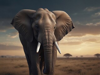 Fototapeta na wymiar Elephant artificial intelligence image