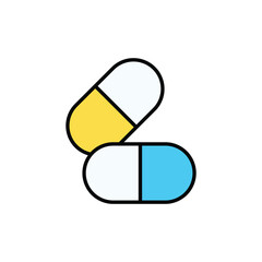 Capsules icon design with white background stock illustration