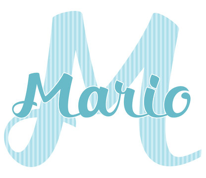Mario - light blue color - name written -word ideal for websites, baby shower, presentations, greetings, banners, cards, prints, cricut,quinceañera, silhouette, sublimation