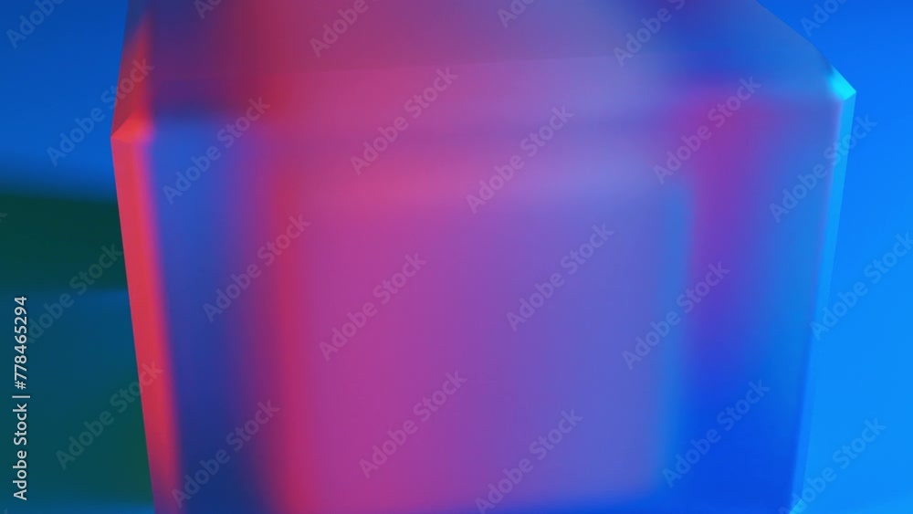 Poster orange and blue cube. computer generated 3d render
