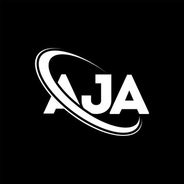 AJA logo. AJA letter. AJA letter logo design. Initials AJA logo linked with circle and uppercase monogram logo. AJA typography for technology, business and real estate brand.