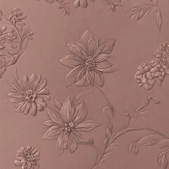 Background imitating a natural leather product with a floral pattern.