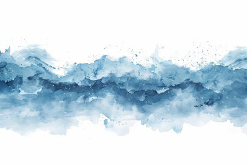 Soft pastel blue watercolor splash, transparent, on white backdrop. Ideal for creating calming vibes in designs, presentations, and social media graphics.