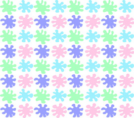 Abstract seamless pattern in the form of multi-colored blots and spots on a white background