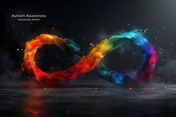 World Autism awareness month and pride, graphic design colorful banner