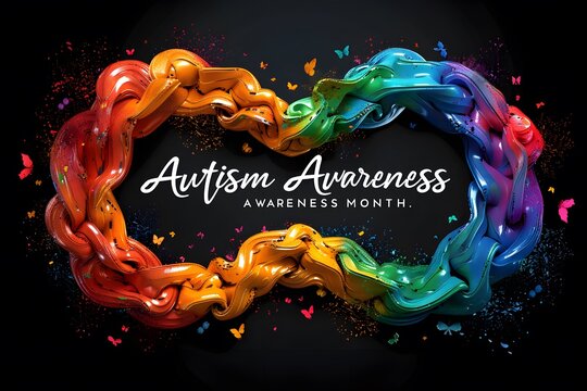 World Autism awareness month and pride, graphic design colorful banner