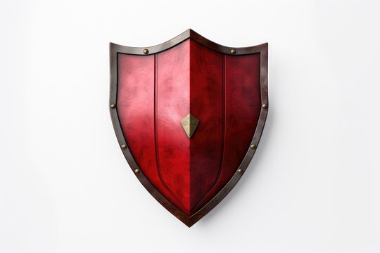 Crimson Guardian: A Red and Black Shield of Strength. White or PNG Transparent Background..