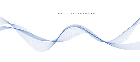 Abstract vector background with blue wavy lines. Blue wave background. Blue lines vector illustration. Curved wave. Abstract wave element for design.
