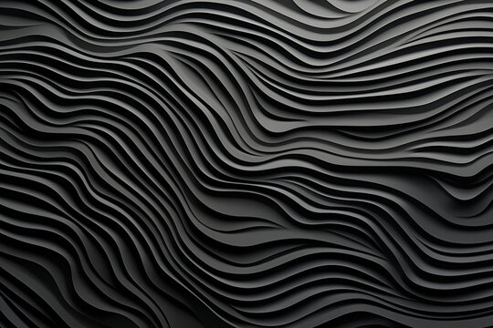 The image is a black and white drawing of a wave