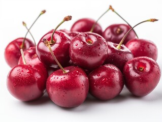 sweet cherries on white background