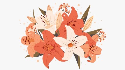 Affirmation Card with Elegant Lily Bouquet Illustration Generative AI