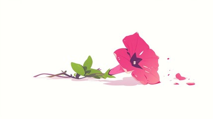 Affirmation Card with Petunia Flower Illustration Generative AI