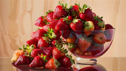 strawberries in a glass bowl