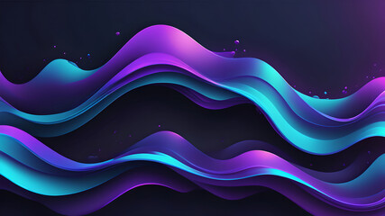Blue purple neon smooth liquid waves abstract background. Vector banner design
