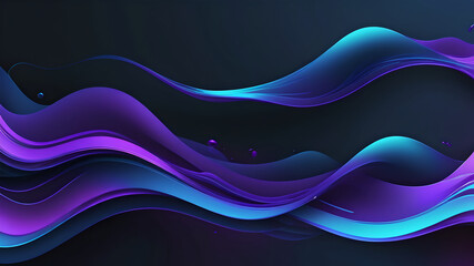 Blue purple neon smooth liquid waves abstract background. Vector banner design