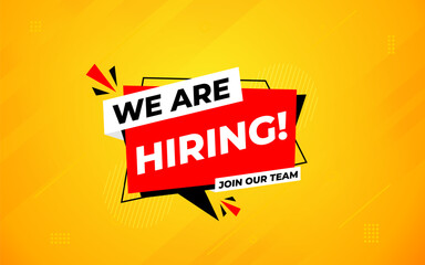 We are hiring banner template, Hiring Banner for business, marketing and advertising. Vector illustration.