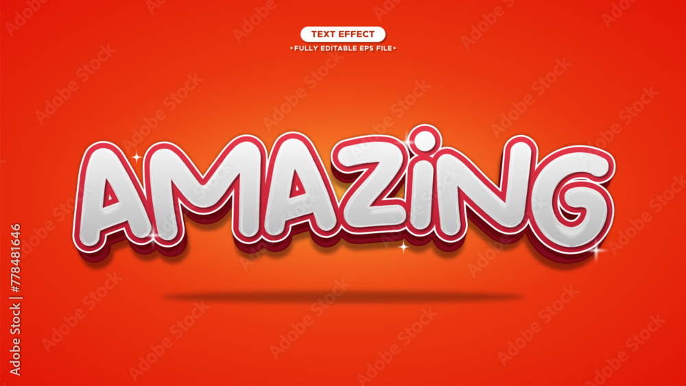Poster amazing 3d vector text effect for headline with editable text