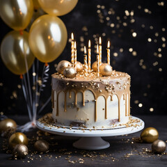 birthday cake with candles
