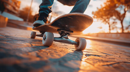 Person Skateboarding Down a Street - obrazy, fototapety, plakaty