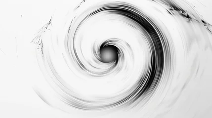 Foto op Canvas A swirling vortex of negative space against a stark white background. (Visualize emptiness as a force) © Usman