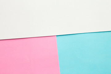 Geometric pink, white and blue paper background texture