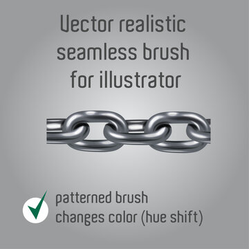 Vector Realistic Seamless Chain Brush for Illustrator with Hue Shift