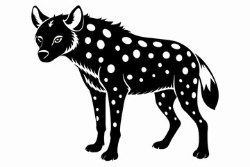 spotted hyena silhouette black vector artwork illustration
