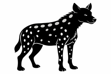 spotted hyena silhouette black vector artwork illustration