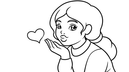 Sending Love A Girl's Flying Kiss 