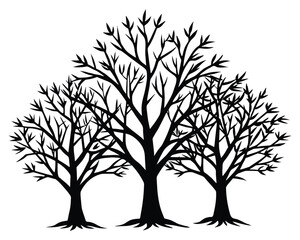 Nature trees outline vector