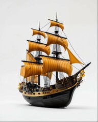 ship model isolated on white background